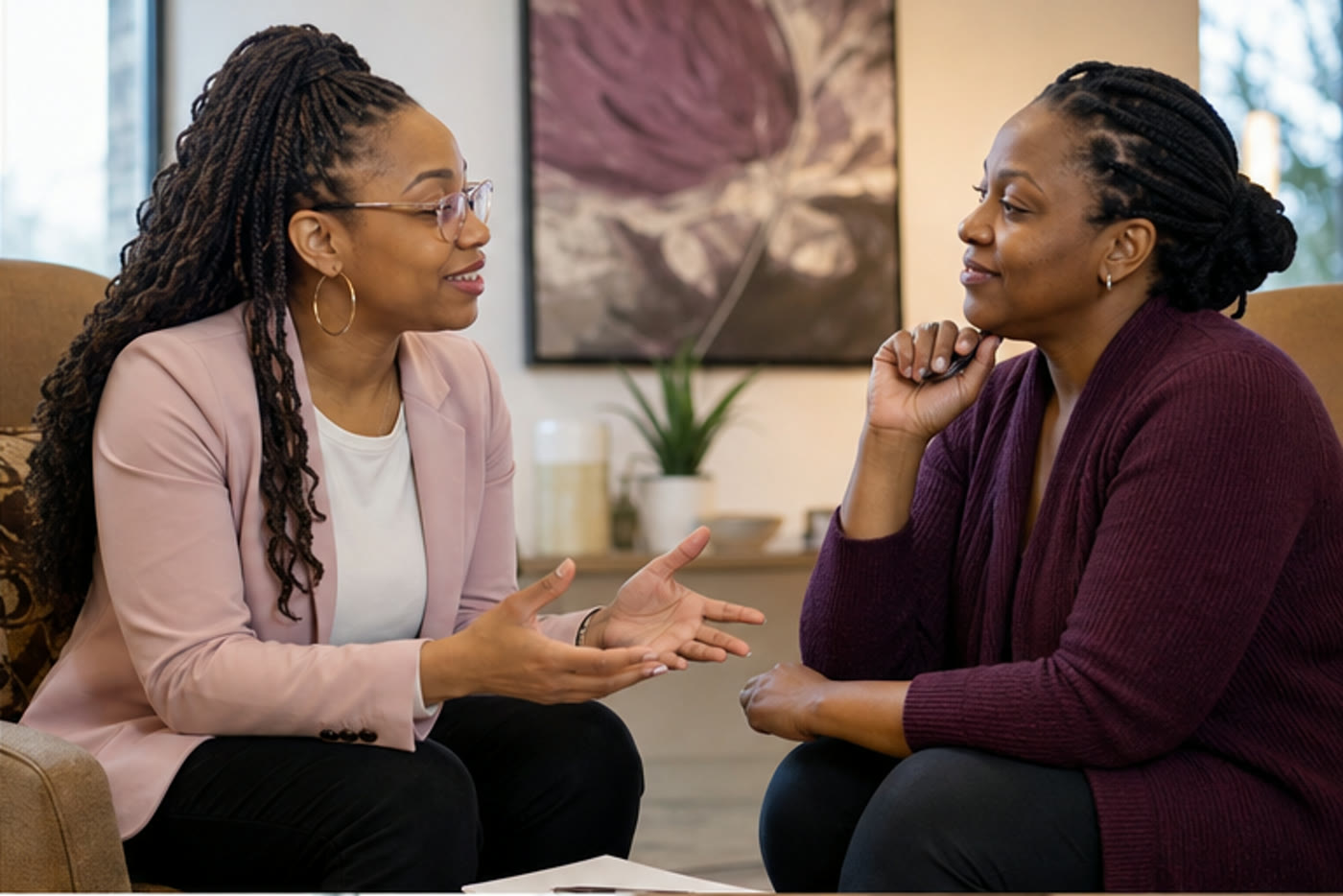 An advocate listening carefully while a client explains their priorities